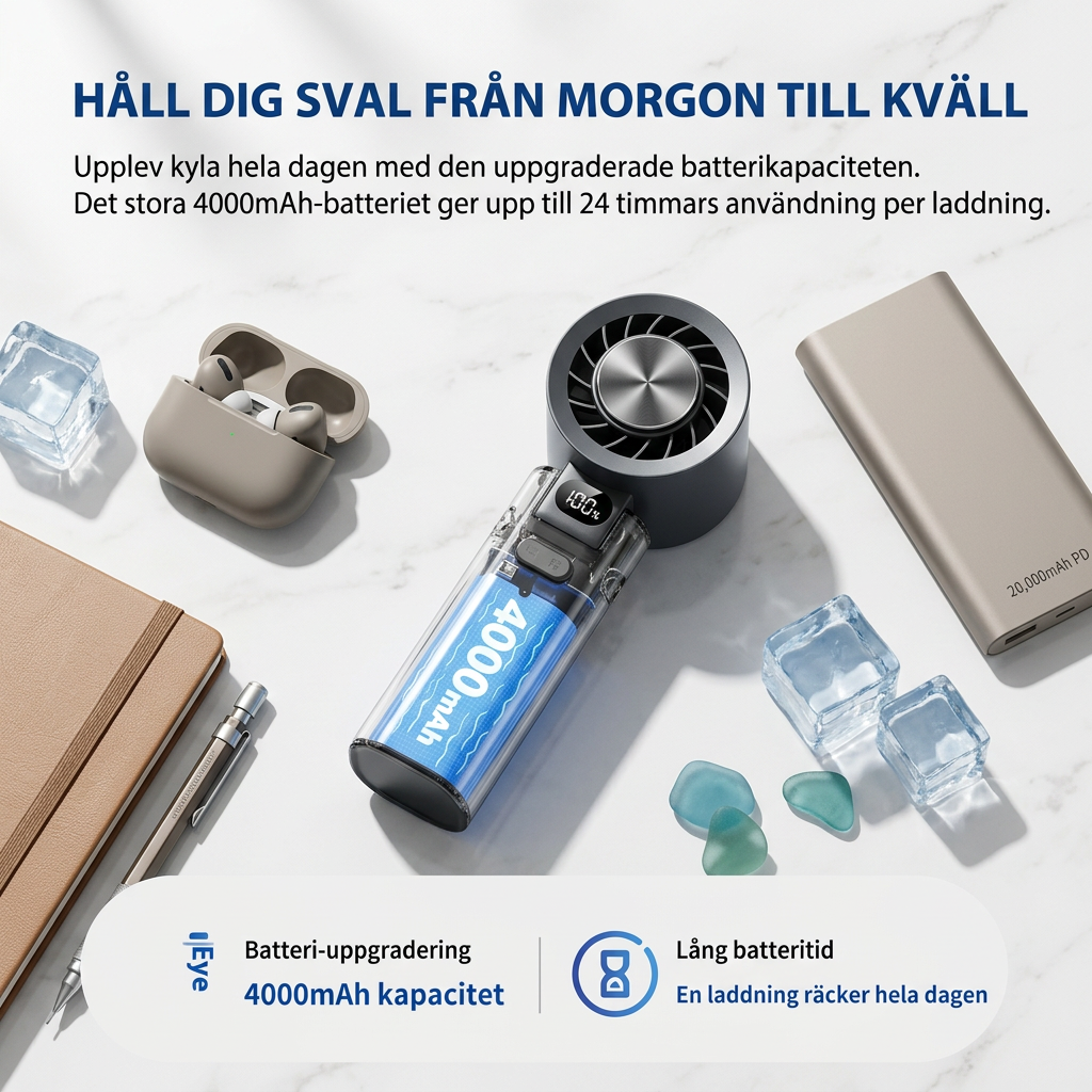 Ice Cooling LCD Handfläkt