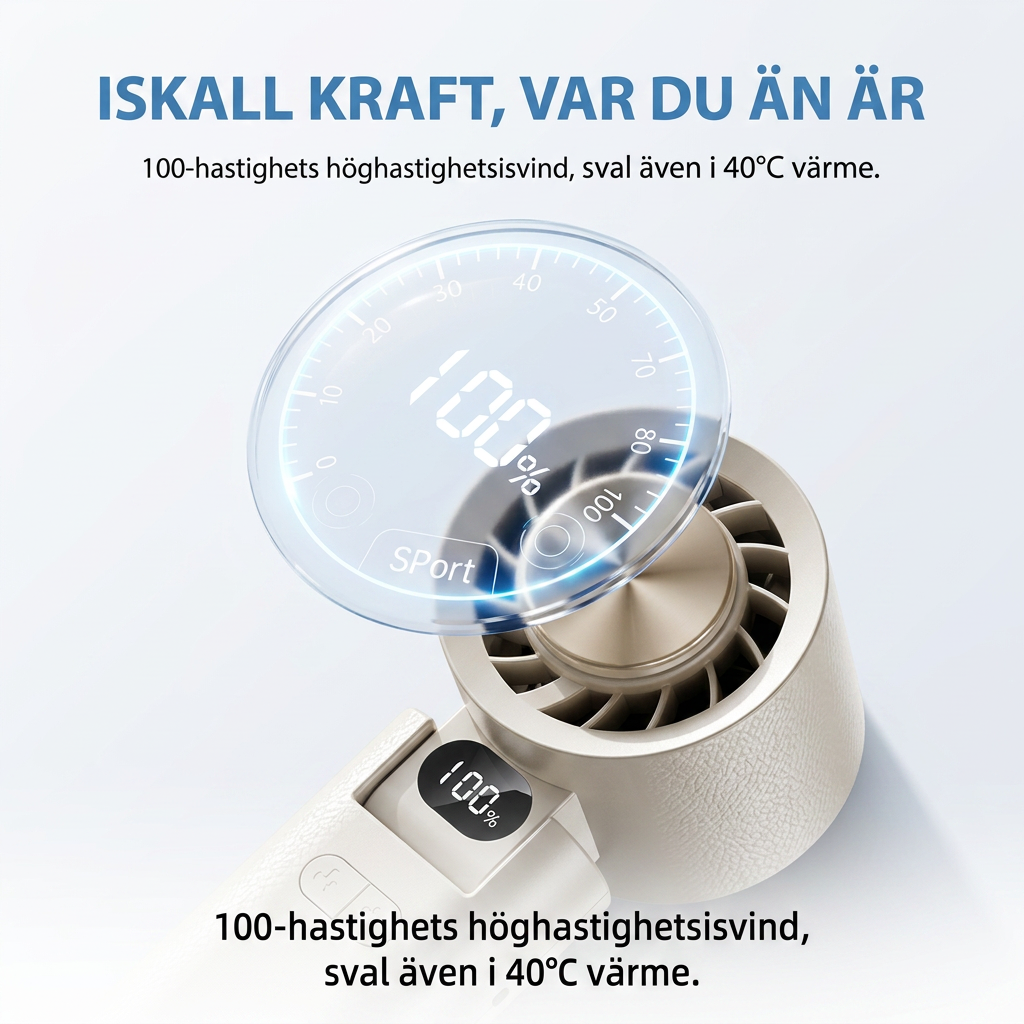 Ice Cooling LCD Handfläkt